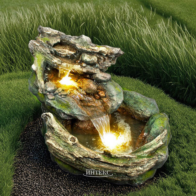 Садовый фонтан Водопад Мэнсфилд 97 см, 12 теплых белых LED ламп Winter Deco