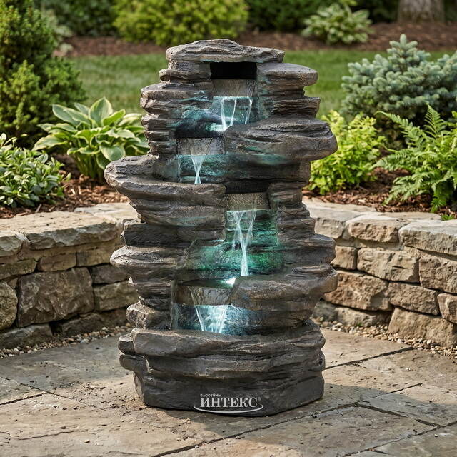 Садовый фонтан Водопад Мильтенберг 98 см с LED подсветкой Winter Deco