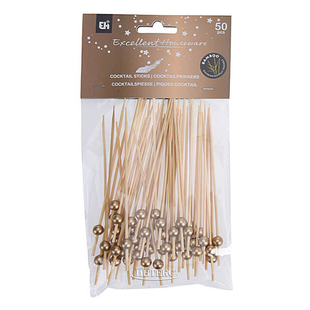 Шпажки для канапе Sparkle 12 см, 50 шт, золотые Koopman