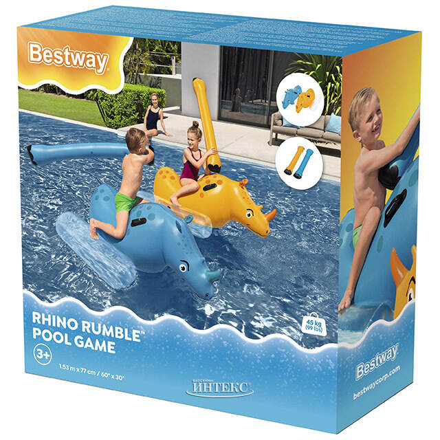 Надувная игра для бассейна Rhino Rumble 153*77 см, 4 предмета Bestway