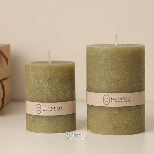 Декоративная свеча Рикардо 10*7 см оливковая Koopman