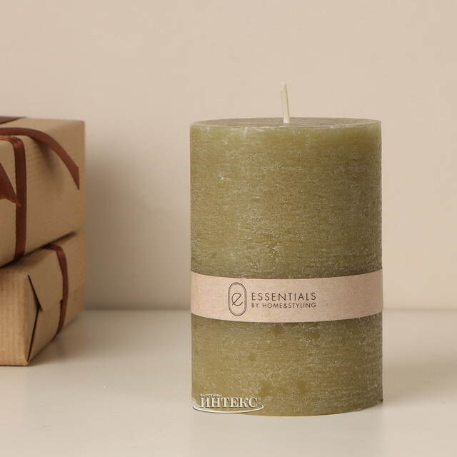 Декоративная свеча Рикардо 10*7 см оливковая Koopman
