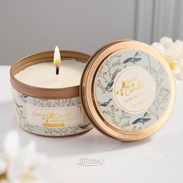 Ароматическая свеча Daphne - Cotton Linen 8*5 см Koopman