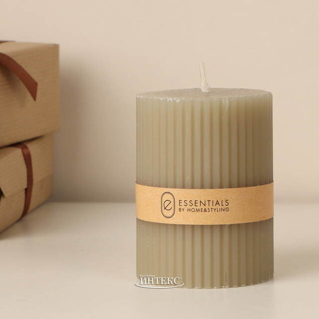 Декоративная свеча Эстри 8*6 см серо-бежевая Koopman