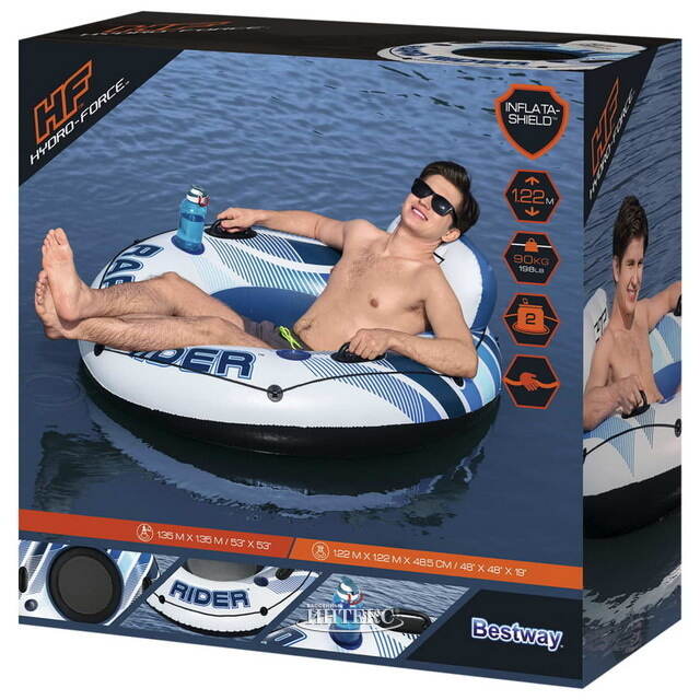 Надувное круг-кресло Rapid Rider (Рапид Райдер) 122 см, голубое Bestway (Бествей)