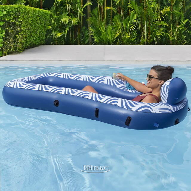 Надувной матрас для плавания Shaded Lounge 198*112 см с навесом и сетчатым дном Bestway (Бествей)