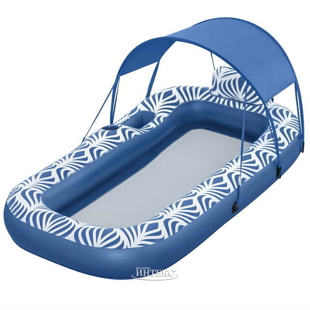 Надувной матрас для плавания Shaded Lounge 198*112 см с навесом и сетчатым дном Bestway (Бествей)
