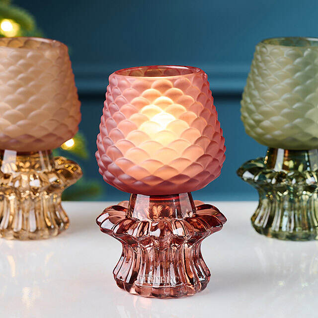 Стеклянные подсвечники Bodyam - Сосновая Шишка 13 см, двухсторонние, 3 шт EDG (ЭДГ)