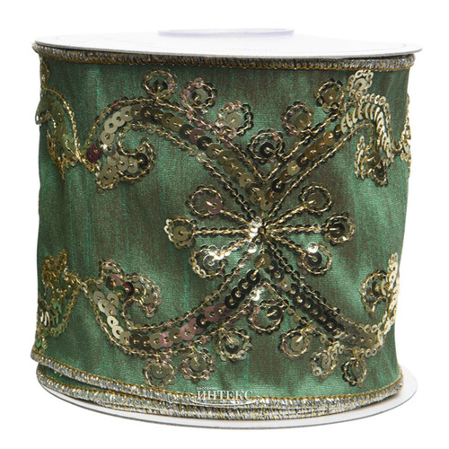 Декоративная лента Antique Green: Modello 500*10 см Kaemingk