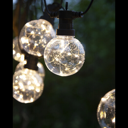 Гирлянда из лампочек Big Circus 10 ламп, теплые белые LED, 4.5 м, черный ПВХ, IP44, уцененный Star Trading