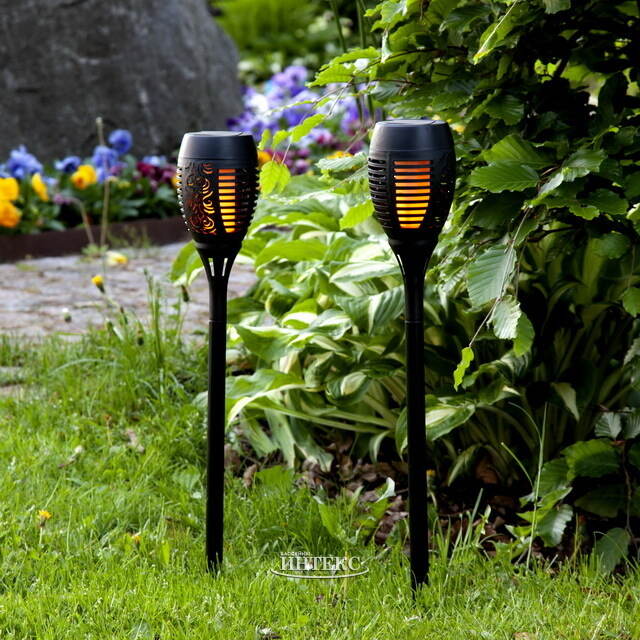 Садовые солнечные светильники Solar Arutua 50*9 см, 2 шт, с эффектом живого пламени, IP44 Star Trading (Стар Трэйдинг)