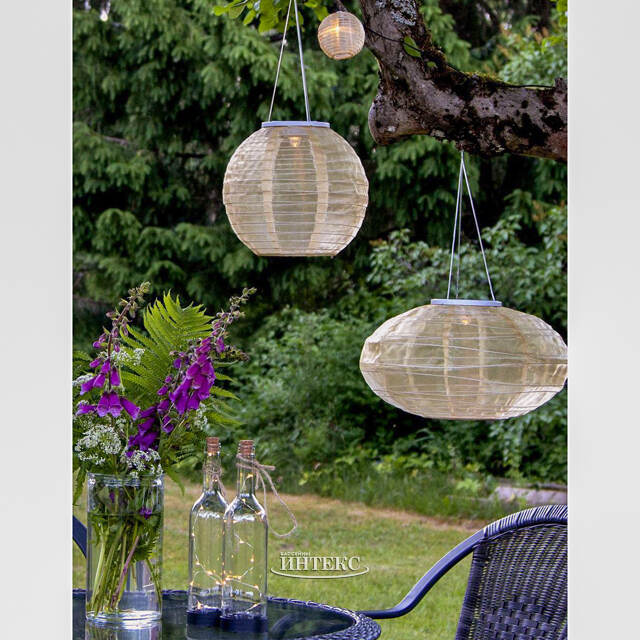 Китайский фонарик на солнечной батарее Solar Festival 25*21 см бежевый, IP44 Star Trading