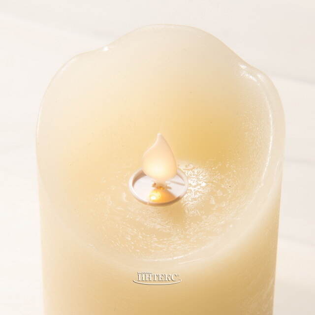 Набор восковых светодиодных свечей Живое Пламя 10-15 см, 3 шт, с пультом управления, кремовый, на батарейках Kaemingk (Кейминг)