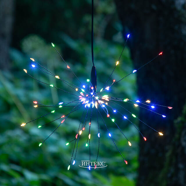 Подвесной садовый светильник Solar Glory Firework 50*26 см, 90 разноцветных LED ламп, на солнечной батарее, IP44 Star Trading (Стар Трэйдинг)