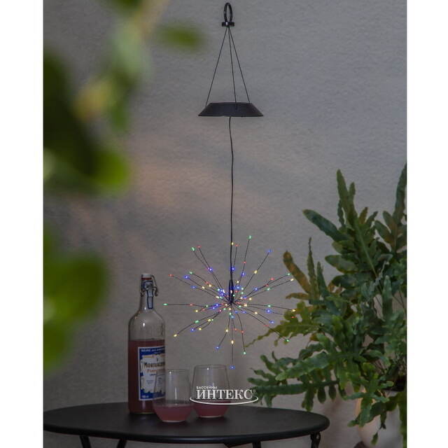 Подвесной садовый светильник Solar Glory Firework 50*26 см, 90 разноцветных LED ламп, на солнечной батарее, IP44 Star Trading (Стар Трэйдинг)