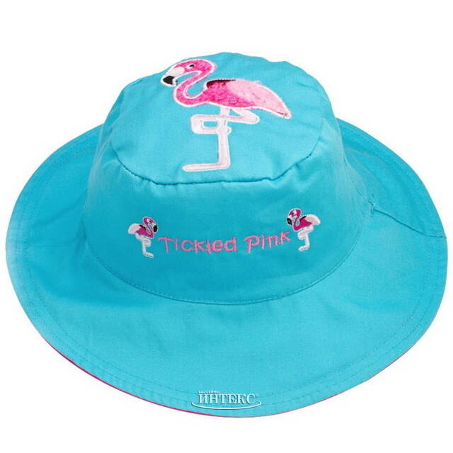 Детская панама Flapjackkids Дельфин и Фламинго, размер М, от 2 до 4 лет Flapjackkids