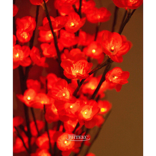 Светящийся букет Гранатовый цвет 50 см, 60 красных LED ламп Kaemingk