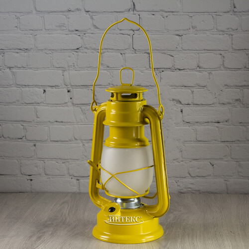 Декоративный светильник с имитацией пламени Сакромонте 25 см горчичный на батарейках, металл Kaemingk