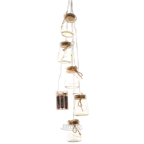 Декоративный светильник Баночки Светлячки с теплым белым светом, 70 см, батарейки, IP20 Kaemingk