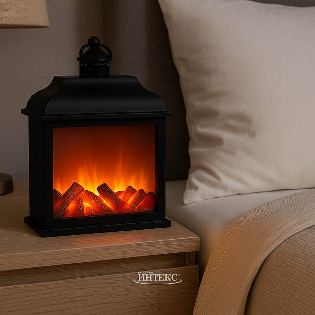 Декоративный светильник-фонарь Камин Bellatrix 35*30 см, на батарейках Kaemingk