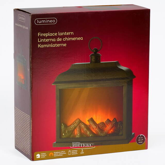 Декоративный светильник-фонарь Камин Bellatrix 35*30 см, на батарейках Kaemingk