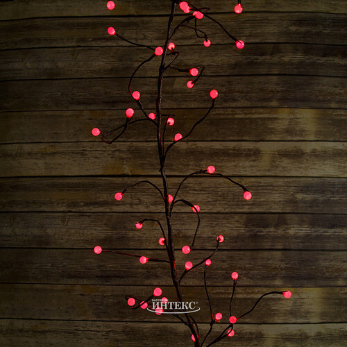 Декоративная светящаяся ветка Вишенки красные 1.5 м Kaemingk