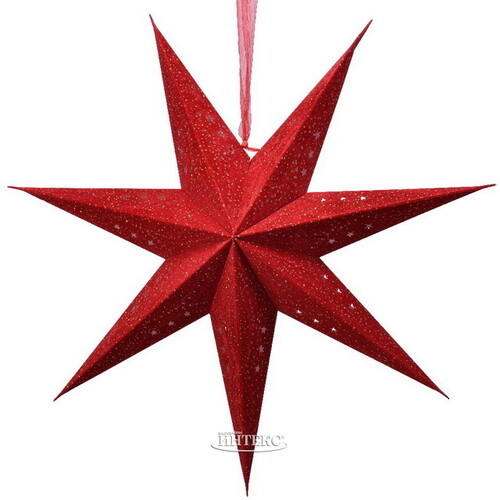 Бумажная звезда-фонарик Velvet Nova Red 60 см Kaemingk