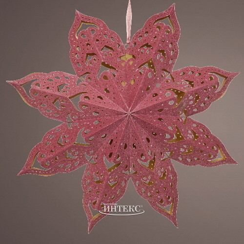 Светильник звезда из бумаги Velvet Montange - Raspberry 60 см Kaemingk