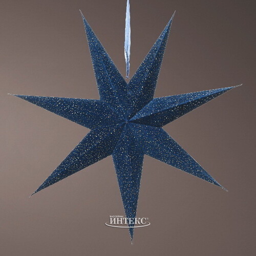 Светильник звезда из бумаги Velvet Ocean - Night Blue 60 см Kaemingk