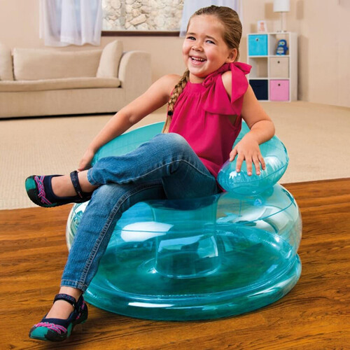 Детское надувное кресло Цветное настроение 66*42 см голубое INTEX