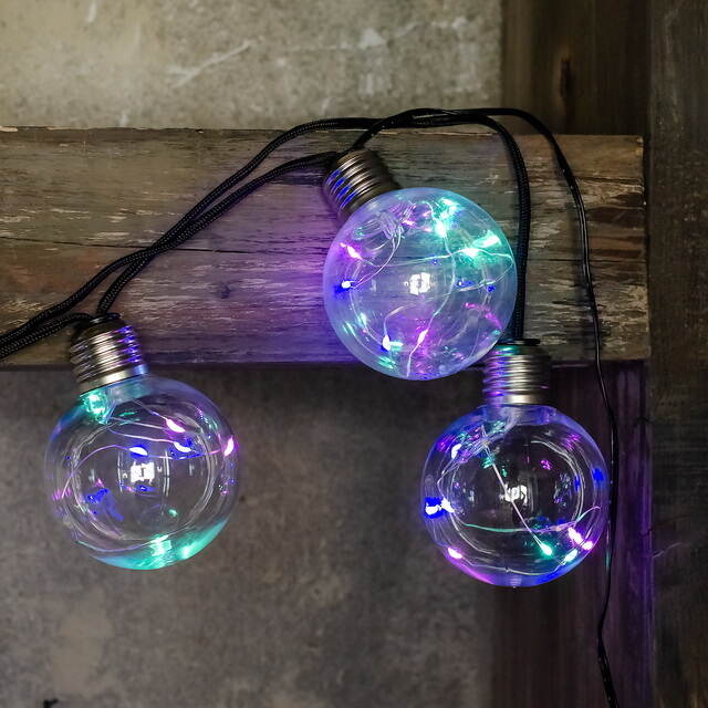 Гирлянда из лампочек Siesta Lights 10 ламп, разноцветные микро LED, 2.7 м, черный ПВХ, IP20 Kaemingk