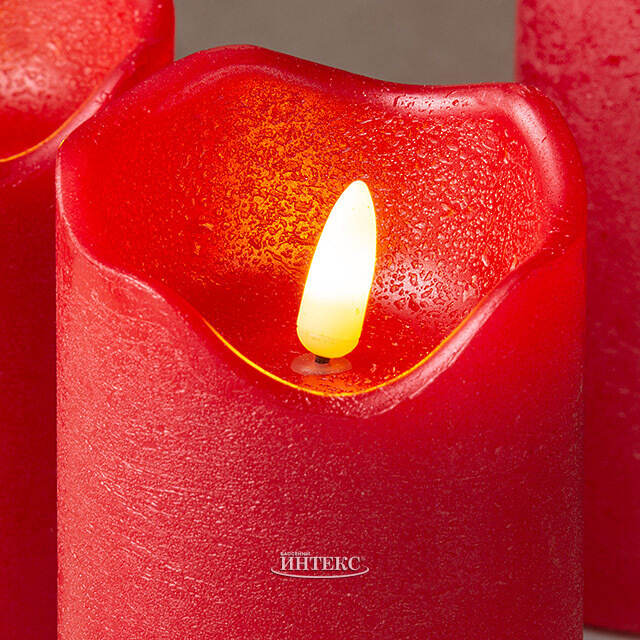 Набор светодиодных свечей с имитацией пламени Ла Вермейль 13 см, 4 шт с пультом управления, на батарейках Kaemingk (Кейминг)