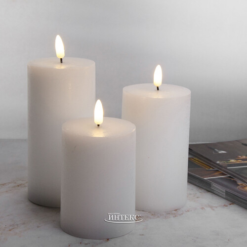 Светодиодная свеча с имитацией пламени Элиан Рустик 15 см на батарейках, таймер Kaemingk
