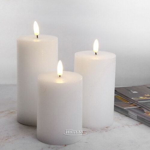 Светодиодная свеча с имитацией пламени Элиан Рустик 18 см на батарейках, таймер Kaemingk