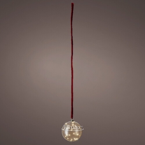 Подвесной светильник-шар Breze 14 см, 30 микро LED ламп, на батарейках, стекло Kaemingk