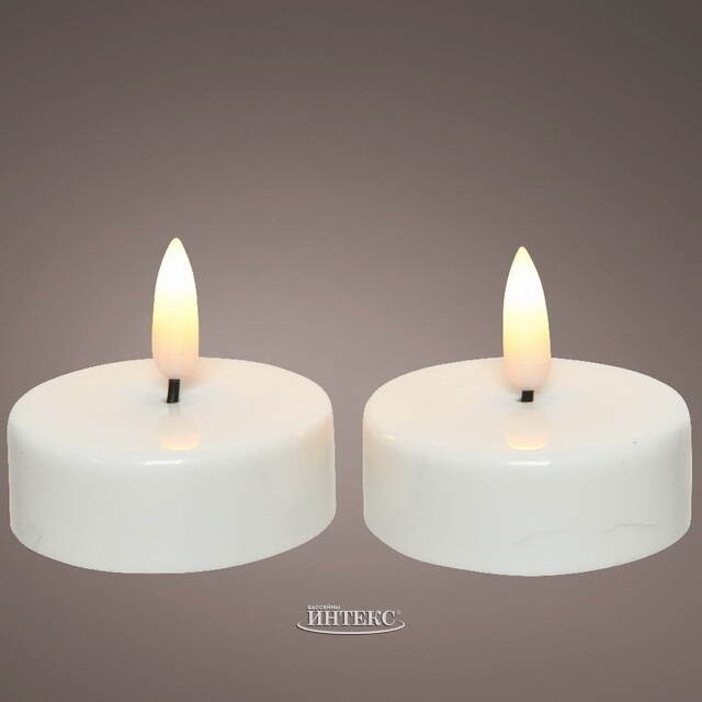 Чайная светодиодная свеча с имитацией пламени Этьенн 6 см, 2 шт, на батарейках, таймер Kaemingk (Кейминг)