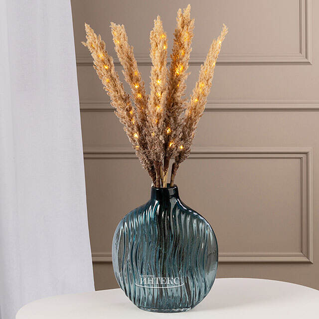 Светящаяся ветка для декора Кортадерия Брауни 70 см, теплые белые LED, на батарейках Kaemingk (Кейминг)