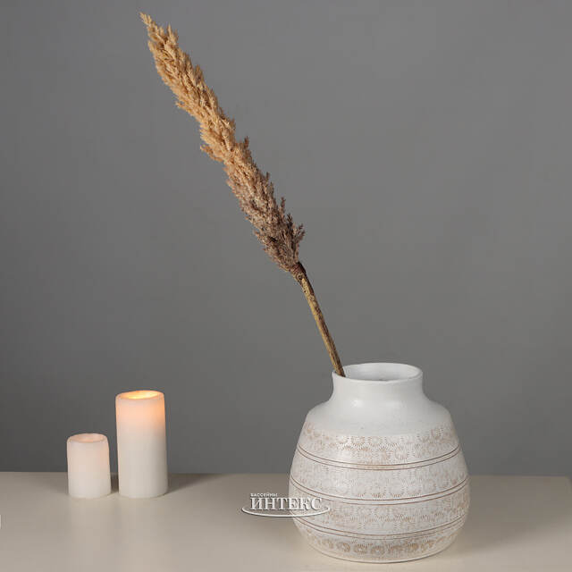 Светящаяся ветка для декора Кортадерия Брауни 70 см, теплые белые LED, на батарейках Kaemingk (Кейминг)