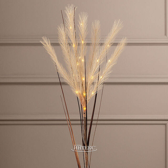 Светящаяся ветка для декора Шоколадный Латте 70 см, теплые белые LED лампы, на батарейках Kaemingk (Кейминг)