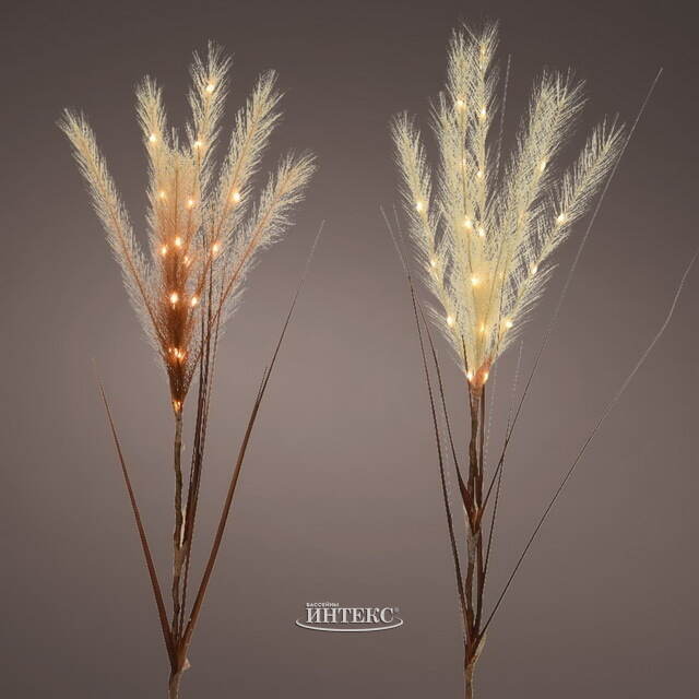 Светящаяся ветка для декора Шоколадный Латте 70 см, теплые белые LED лампы, на батарейках Kaemingk (Кейминг)