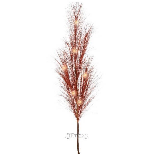 Светящаяся ветка для декора Перо Марсала 70 см, теплые белые LED лампы, на батарейках Kaemingk (Кейминг)