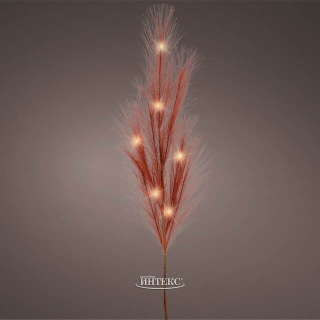 Светящаяся ветка для декора Перо Марсала 70 см, теплые белые LED лампы, на батарейках Kaemingk (Кейминг)