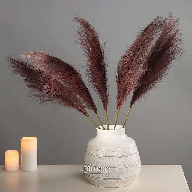 Светящаяся ветка для декора Сливовый Шоколад 70 см, теплые белые LED лампы, на батарейках Kaemingk (Кейминг)