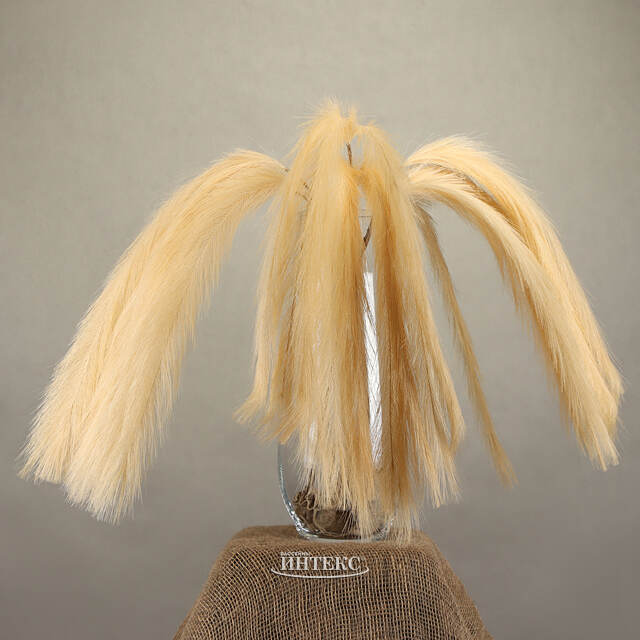 Светящаяся ветка для декора Перо Моник 105 см бежевая, теплые белые LED лампы, на батарейках Kaemingk (Кейминг)