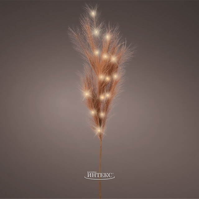 Светящаяся ветка для декора Перо Бланшет 118 см, теплые белые LED лампы, на батарейках Kaemingk (Кейминг)