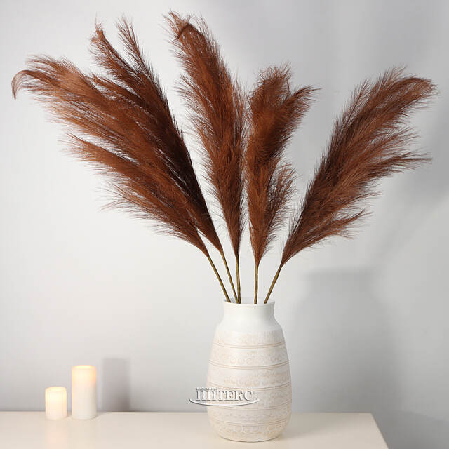 Светящаяся ветка для декора Перо Бланшет 118 см, теплые белые LED лампы, на батарейках Kaemingk (Кейминг)