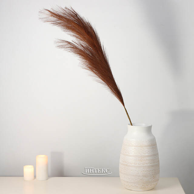 Светящаяся ветка для декора Перо Бланшет 118 см, теплые белые LED лампы, на батарейках Kaemingk (Кейминг)