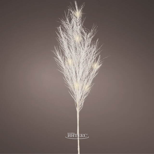 Светящаяся ветка для декора Перо Бланшет 70 см белая, теплые белые LED лампы, на батарейках Kaemingk (Кейминг)