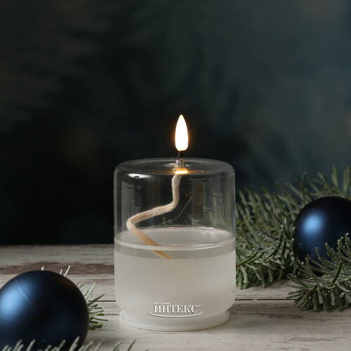 Светодиодная свеча с имитацией пламени Эриче 14 см на батарейках, таймер, стекло Kaemingk