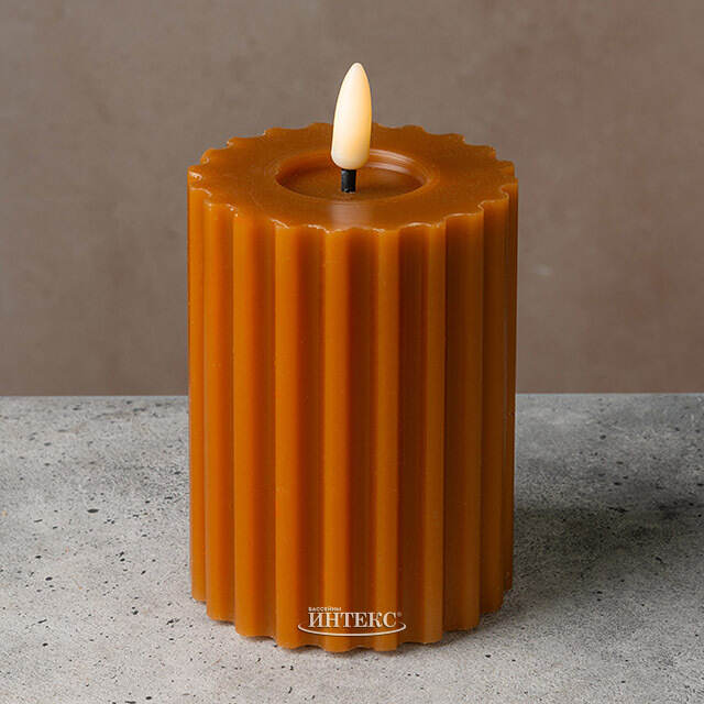 Светодиодная свеча Глен с имитацией пламени 12 см, оранжевая, на батарейках Kaemingk (Кейминг)